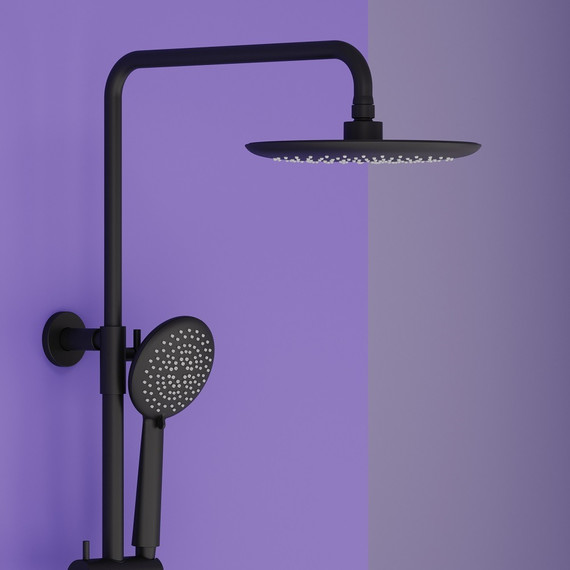 Душевая стойка c термостатом Sancos Game SC3001MB, чёрный матовый - фото 4