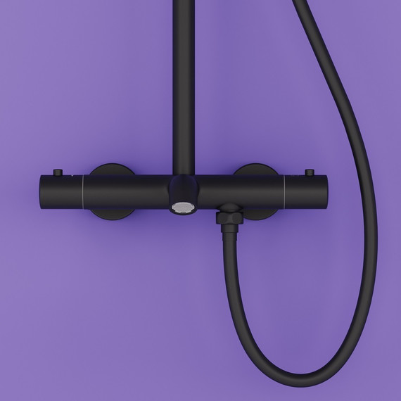 Душевая стойка c термостатом Sancos Game SC3001MB, чёрный матовый - фото 5