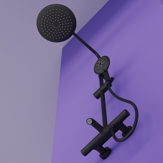 Душевая стойка c термостатом Sancos Game SC3001MB, чёрный матовый - фото 7