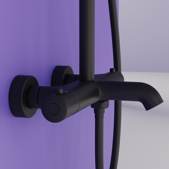 Душевая стойка c термостатом Sancos Game SC3001MB, чёрный матовый - фото 10