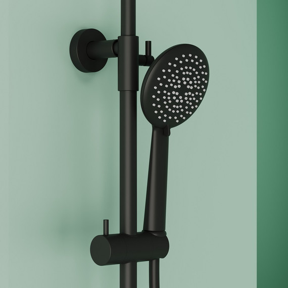 Душевая стойка с термостатом Sancos Game SC3002MB, чёрный матовый - фото 4