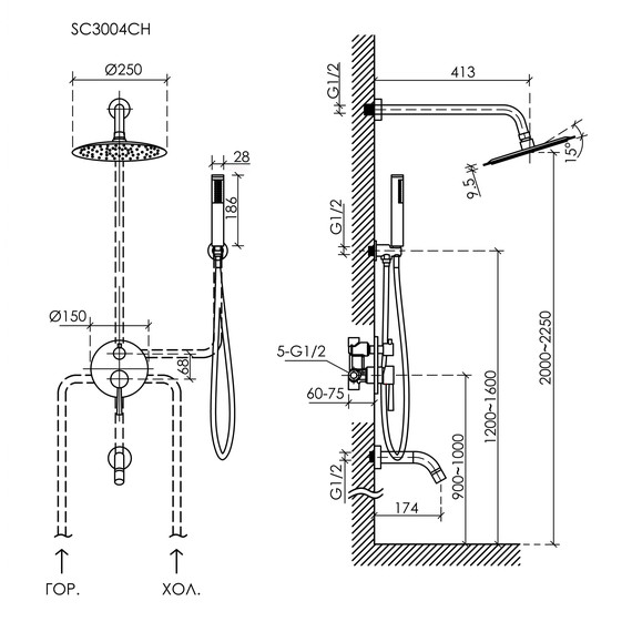 Душевая система для душа Sancos Select SC3004CH - фото 10