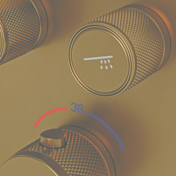 Душевая система для душа с термостатом Sancos Space SC3006BG, брашированные золото - фото 4