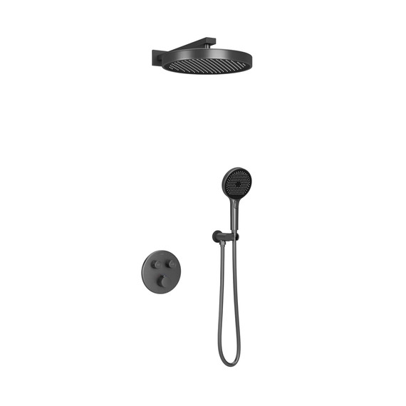 Душевая система для душа с термостатом Sancos Space SC3006GMG, вороненая сталь - фото 2