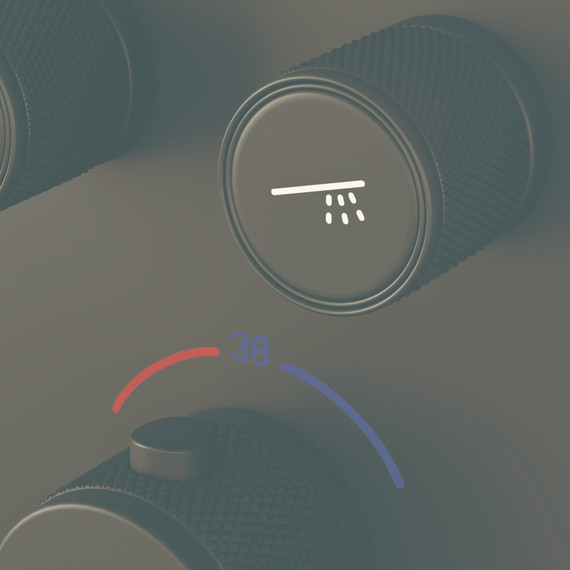 Душевая система для душа с термостатом Sancos Space SC3006MB, чёрный матовый - фото 5