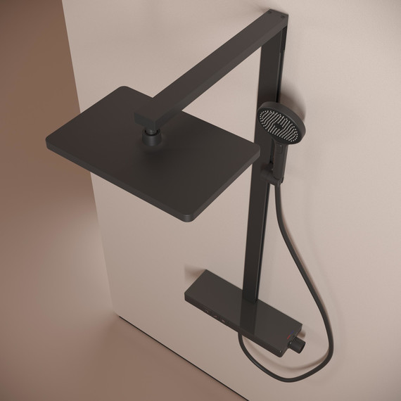 Душевая стойка с термостатом Sancos Vos SC6100MB, чёрный матовый - фото 5