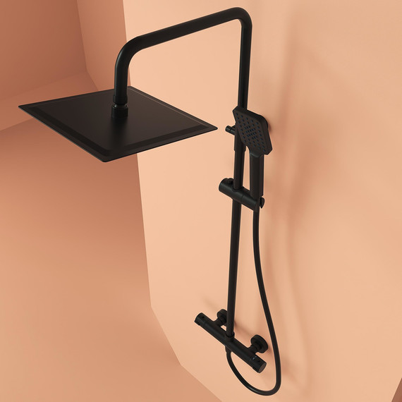 Душевая стойка с термостатом Sancos Kanedo SC7100MB, чёрный матовый - фото 5