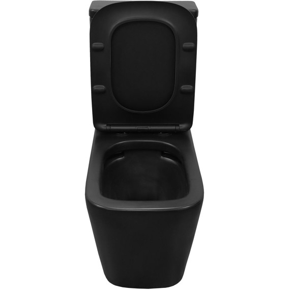 Унитаз-компакт безободковый Azario Black King AZ-8303-D с тонкой крышкой микролифт, чёрный матовый - фото 12