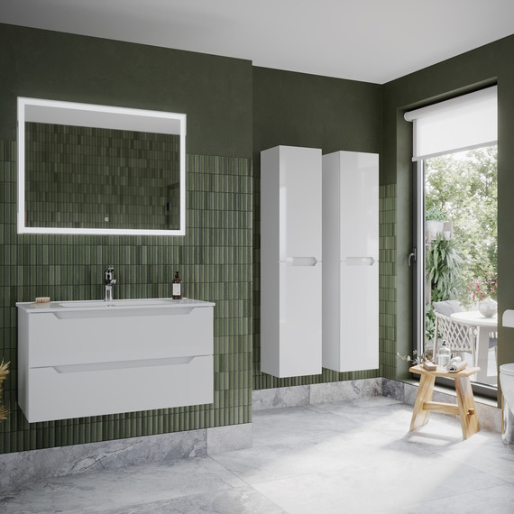 Тумба подвесная с раковиной-столешницей Sancos Norma 2.0 90 см NR2.090W - фото 5