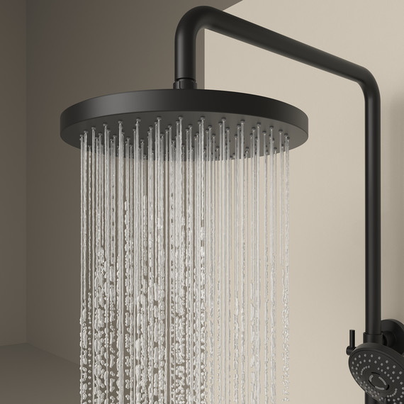 Душевая стойка с термостатом Sancos Teo SC11002MB, чёрный матовый - фото 10