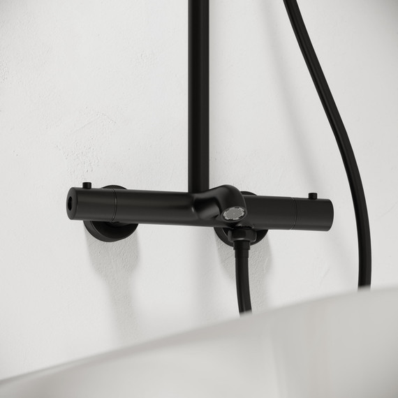 Душевая стойка с термостатом Sancos Game SC3001LMB, чёрный матовый - фото 5