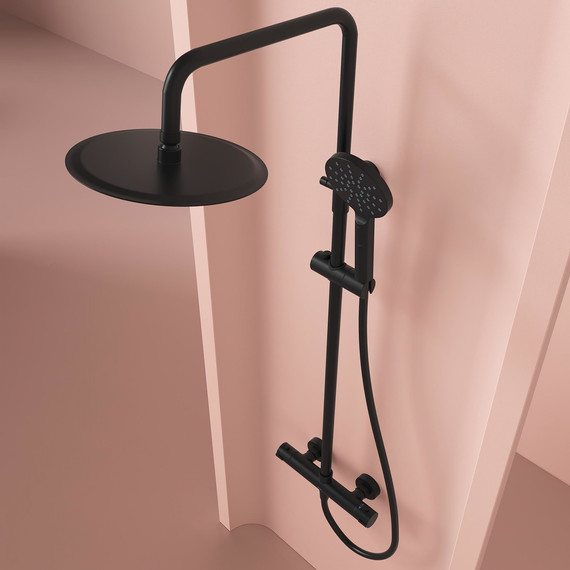 Душевая стойка с термостатом Sancos Kanedo SC7200MB, чёрный матовый - фото 4