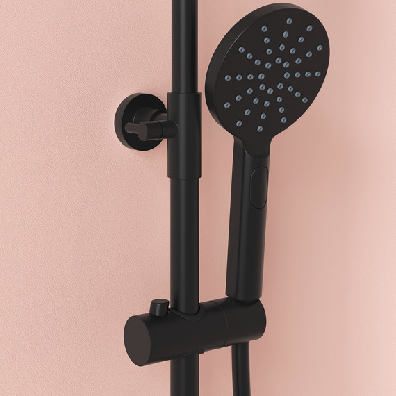 Душевая стойка с термостатом Sancos Kanedo SC7200MB, чёрный матовый - фото 7