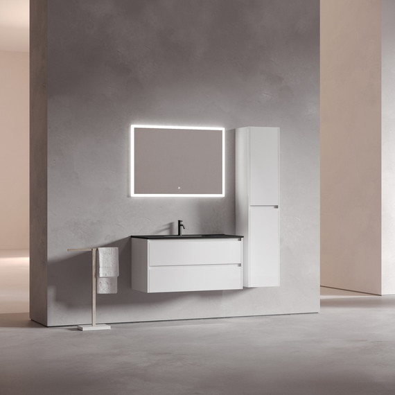 Тумба подвесная с раковиной-столешницей Sancos Libra 100 см LB100W (раковина Element CN7003MB) - фото 5