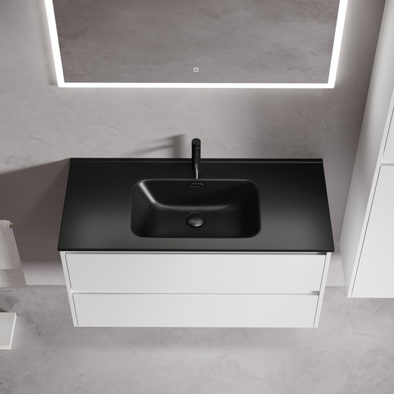 Тумба подвесная с раковиной-столешницей Sancos Libra 100 см LB100W (раковина Element CN7003MB) - фото 7