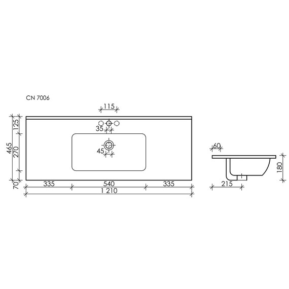 Тумба подвесная с раковиной-столешницей Sancos Libra 120 см LB120-1ECH, дуб чарльстон (раковина Element CN7006MB) - фото 10
