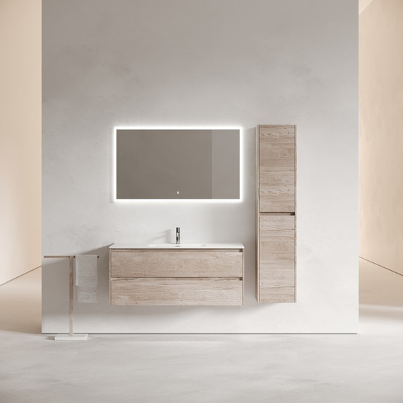 Тумба подвесная с раковиной-столешницей Sancos Libra 120 см LB120-1EG, дуб галифакс натуральный (раковина Element CN7006) - фото 7