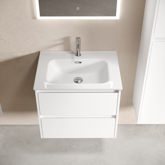 Тумба подвесная с раковиной Sancos Libra 60 см LB60W (раковина Element CN7001) - фото 7