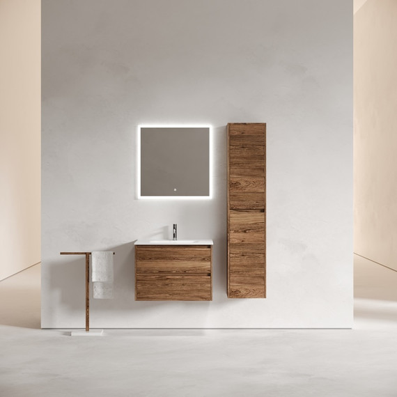 Тумба подвесная с раковиной-столешницей Sancos Libra 70 см LB70ECH, дуб чарльстон (раковина Element CN7007) - фото 4