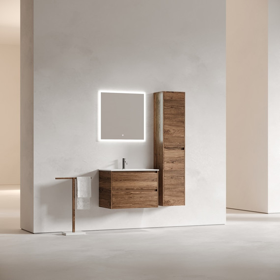 Тумба подвесная с раковиной-столешницей Sancos Libra 70 см LB70ECH, дуб чарльстон (раковина Element CN7007) - фото 5