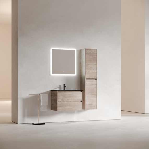 Тумба подвесная с раковиной-столешницей Sancos Libra 70 см LB70EG, дуб галифакс натуральный (раковина Element CN7007MB) - фото 9