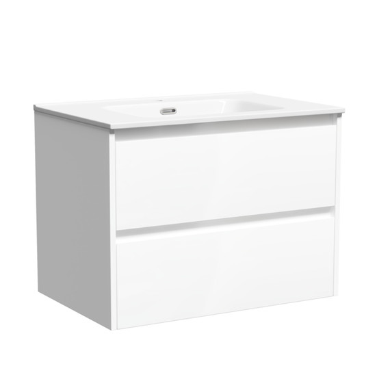 Тумба подвесная с раковиной-столешницей Sancos Libra 70 см LB70W (раковина Element CN7007) - фото 2