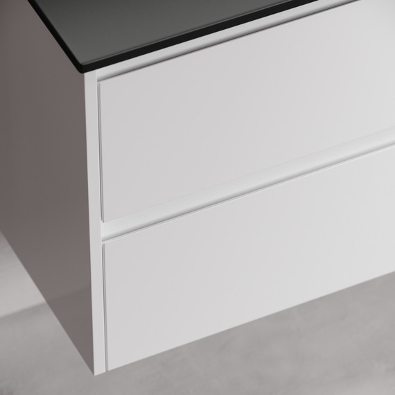 Тумба подвесная с раковиной-столешницей Sancos Libra 80 см LB80W (раковина Element CN7005MB) - фото 8