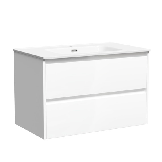 Тумба подвесная с раковиной-столешницей Sancos Libra 80 см LB80W (раковина Element CN7005) - фото 2