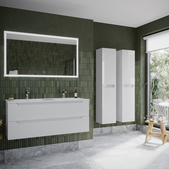 Тумба подвесная с раковиной Sancos Norma 2.0 120 см NR2.0120-2W - фото 4