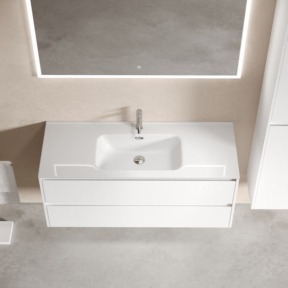 Тумба подвесная с раковиной-столешницей Sancos Libra 120 см LB120-1W (раковина Element CN7006) - фото 7