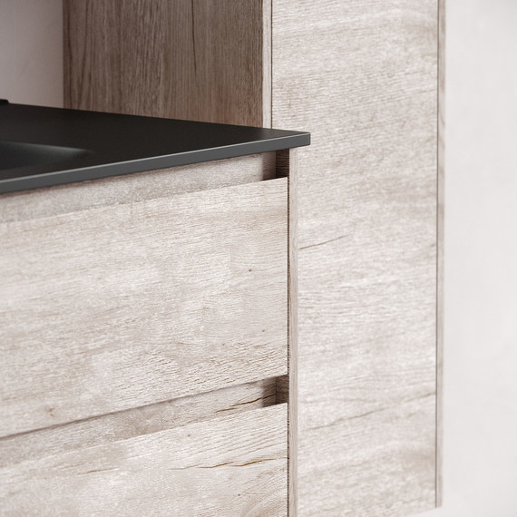 Тумба напольная с раковиной-столешницей Sancos Libra Floor 100 см LB100FEG, дуб галифакс натуральный (раковина Element CN7003MB) - фото 5