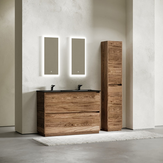 Тумба напольная с раковиной Sancos Libra Floor 120 см LB120F-2ECH, дуб чарльстон (раковина Element CN7004MB) - фото 8