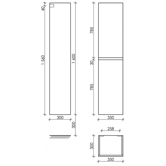 Пенал подвесной Sancos Urban 35 см PUR35ECH, дуб чарльстон - фото 9
