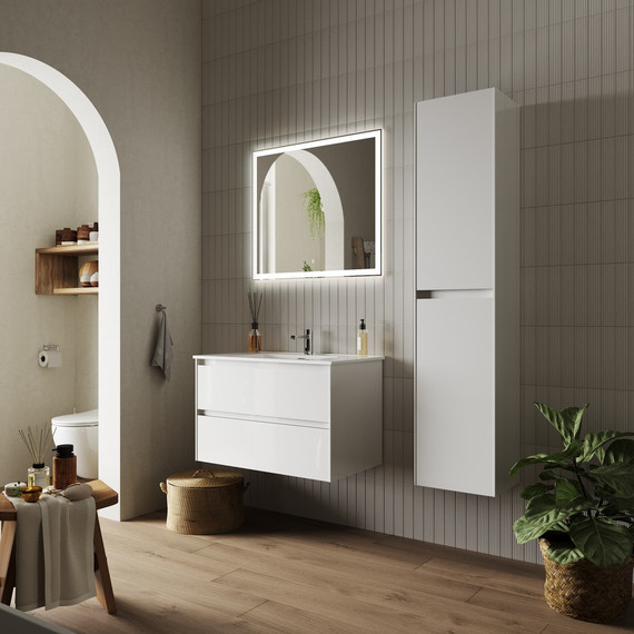 Пенал подвесной Sancos Cento 35 см PCN35W, белый глянец - фото 3