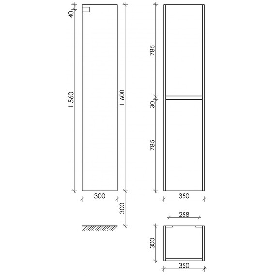 Пенал подвесной Sancos Smart 35 см PSM35E, дуб бардолино/белый - фото 4