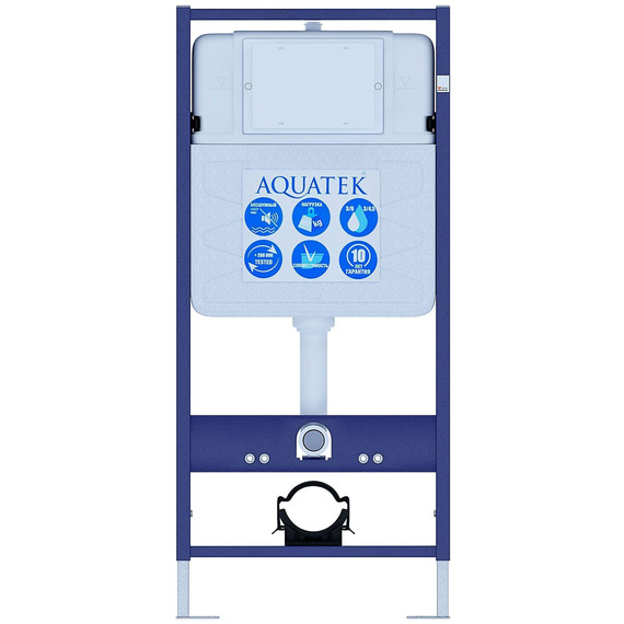 Инсталляция с подвесным унитазом комплект: Aquatek Set INS-0000012 с подвесным безободковым унитазом Европа AQ1901-00 сиденье микролифт, крепление, кнопка смыва хром глянцевый - фото 10