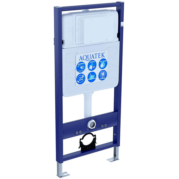 Инсталляция с подвесным унитазом комплект: Aquatek Set INS-0000012 с подвесным безободковым унитазом Европа AQ1901-00 сиденье микролифт, крепление, кнопка смыва хром матовый - фото 2