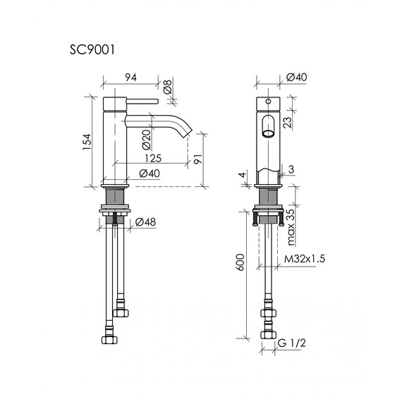 Смеситель для раковины Sancos Etna SC9001BG, брашированное золото - фото 3