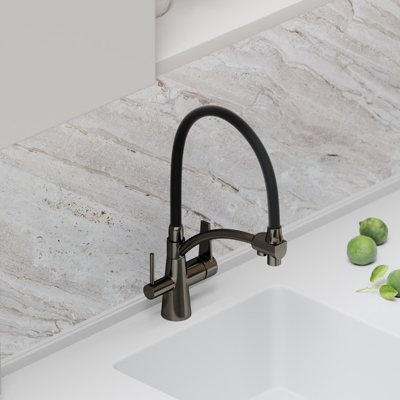 Смеситель для кухни Sancos Eri SC4001GG, сталь/черный - фото 4