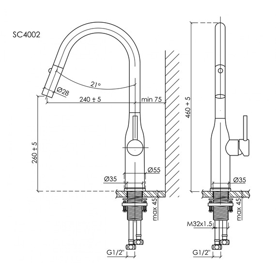 Смеситель для кухни Sancos Grand SC4002BNG, нержавеющая сталь - фото 8