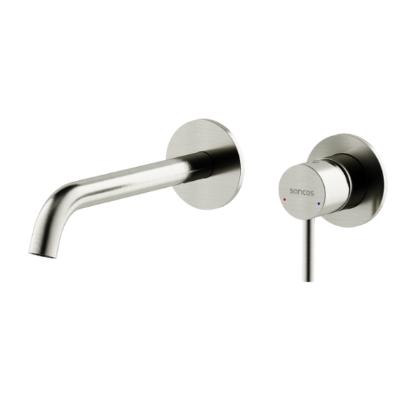 Смеситель для раковины настенный Sancos Etna SC9004BN, брашированный никель (со скрытой частью) - фото 2