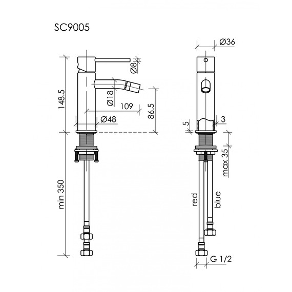 Смеситель для биде Sancos Etna SC9005BG, брашированное золото - фото 3