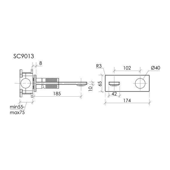 Смеситель для раковины настенный Sancos Nexus SC9013BG, брашированное золото (со скрытой частью) - фото 6