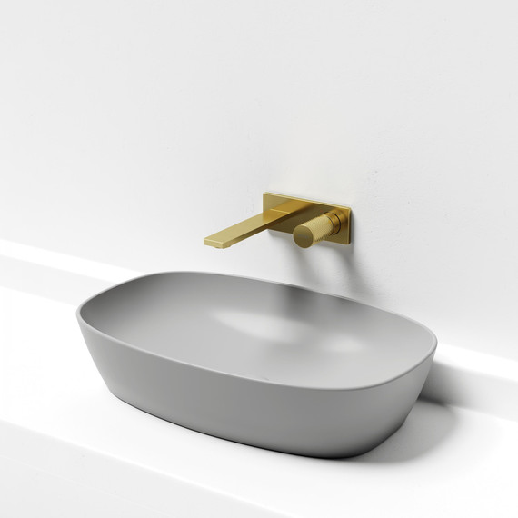 Смеситель для раковины настенный Sancos Nexus SC9013BG, брашированное золото (со скрытой частью) - фото 5