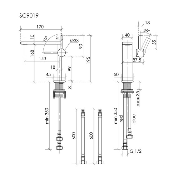 Смеситель для раковины Sancos Linn SC9019BG, брашированное золото - фото 3