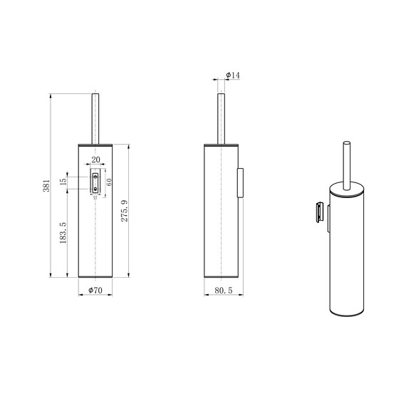 Ёршик для унитаза Wonzon & Woghand WW-V4601-CR - фото 2