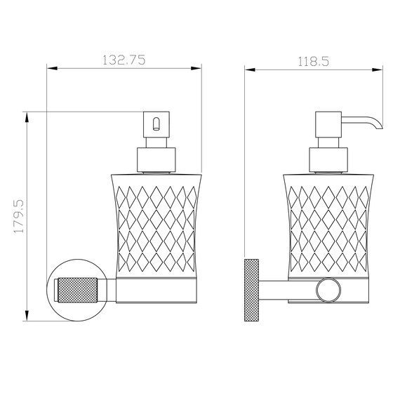 Дозатор для жидкого мыла Wonzon & Woghand Majestic WW-9224, цвет чёрный - фото 2