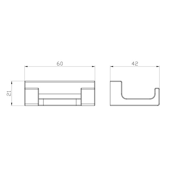 Двойной крючок Wonzon & Woghand Eclipse WW-9125-GM, цвет тёмный графит брашированный - фото 4