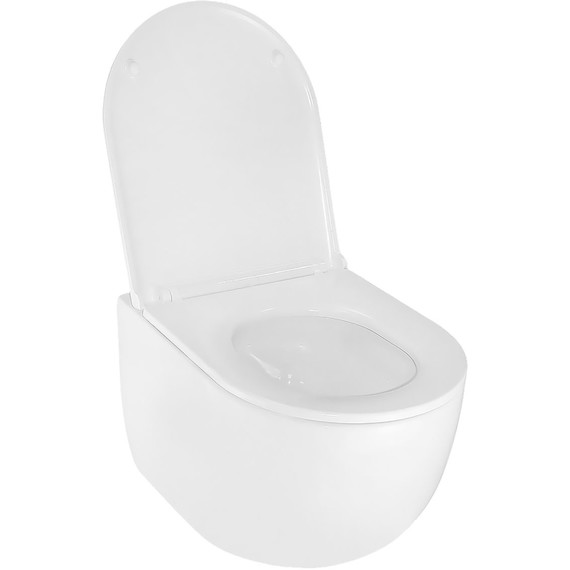 Унитаз подвесной безободковый Azario Terso AZ-092E-UQ3 (система смыва Торнадо) с тонкой крышкой микролифт - фото 5