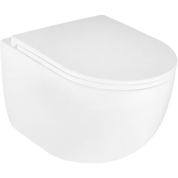 Унитаз подвесной безободковый Azario Terso AZ-092E-UQ3 (система смыва Торнадо) с тонкой крышкой микролифт - фото 2